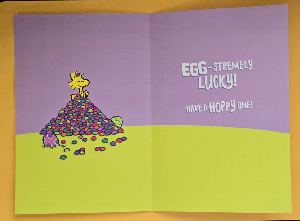 Tarjeta de felicitación de gran formato Snoopy/Sobrino Feliz Pascua (+ sobre 5,5x8").  Foto 2 de 4