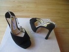 $1295 Jimmy Choo Saeda Platform Crystal Charm 125 mm Pump Shoes 37 US 7 NEW
