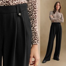 SEZANE Loulou Women’s Black Viscose Trousers Size 44