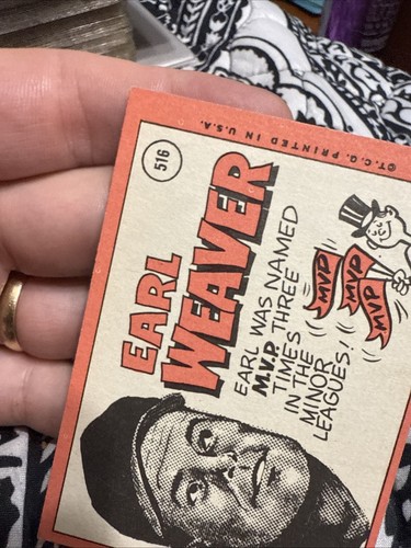 1969 Topps #516 Earl Weaver RC HOF WSC Orioles Manager 1983 Champ Sharp Clean - Bild 19 von 24
