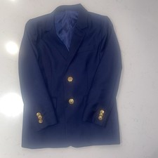 J. Bailey Boy's Navy blue Blazer Jacket Size 8 Gold Buttons