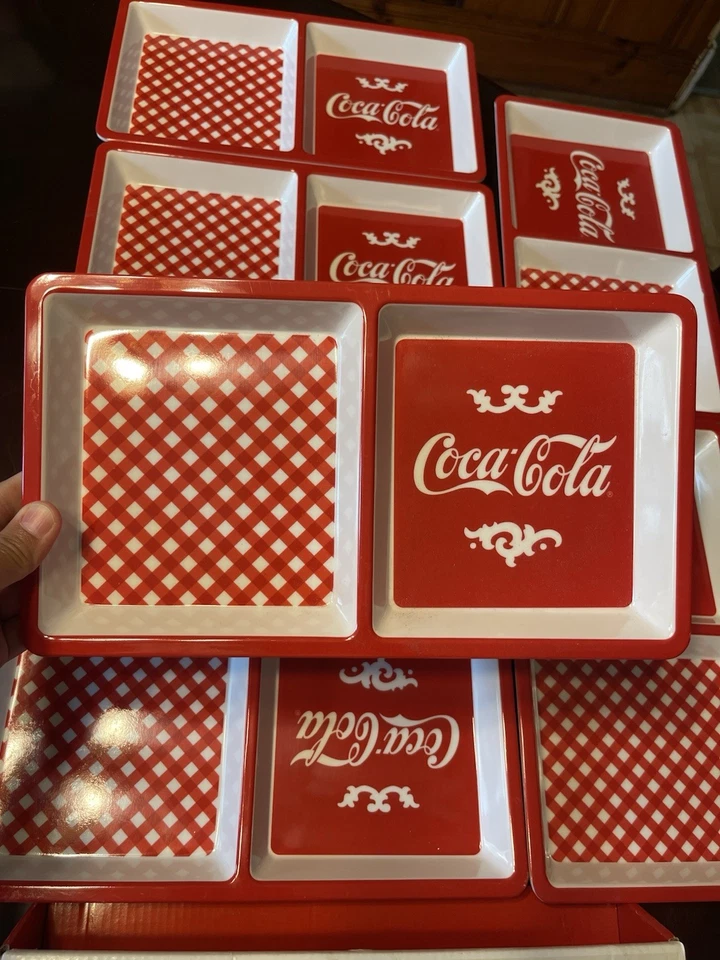 6件套红白可口可乐双面方形餐盘 — 第 2/4 张图片
