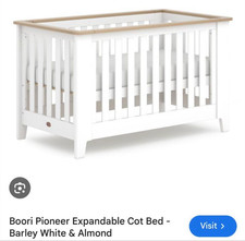 BOORI Pioneer Expandable Cot Bed - Barley White & Almond