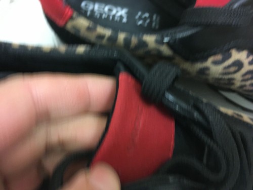 traumhaft!! NEU Geox Respira 41 ATMUNGSAKTIV Leder Leo Schwarz Rot Weiß Animal - Bild 7 von 13