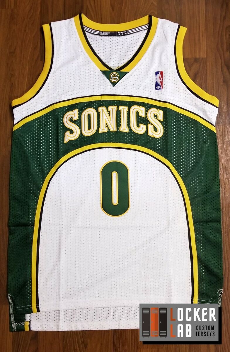 Russell Westbrook #0 Seattle Retro Throwback Basketball Jersey Yellow