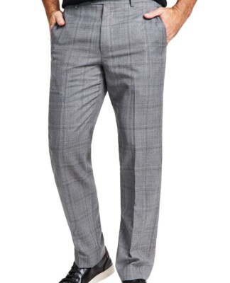 Ralph Lauren Mens 44W 32L Classic Fit Dress Pants Edgewood Gray Blue Wool Plaid