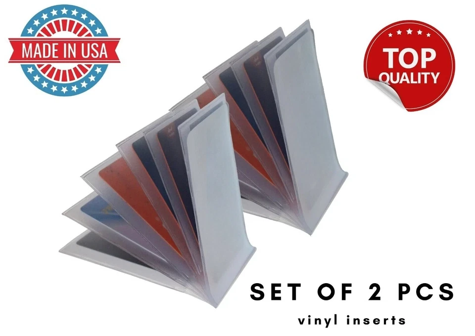 Juego de 2 portafotos de plástico para billetera de identificación para hombre 6 páginas HECHO EN EE. UU. Foto 4 de 4