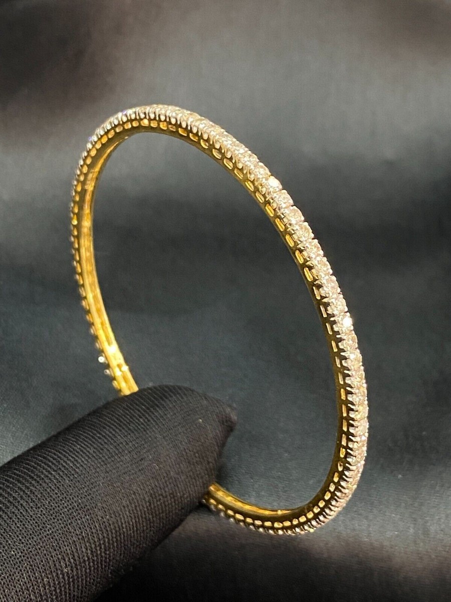 Bracelet Diamants Éternité 18K Or Jaune - 4.88 Ct Diamants Ronds F/VS1 - Neuf Avec Écrin