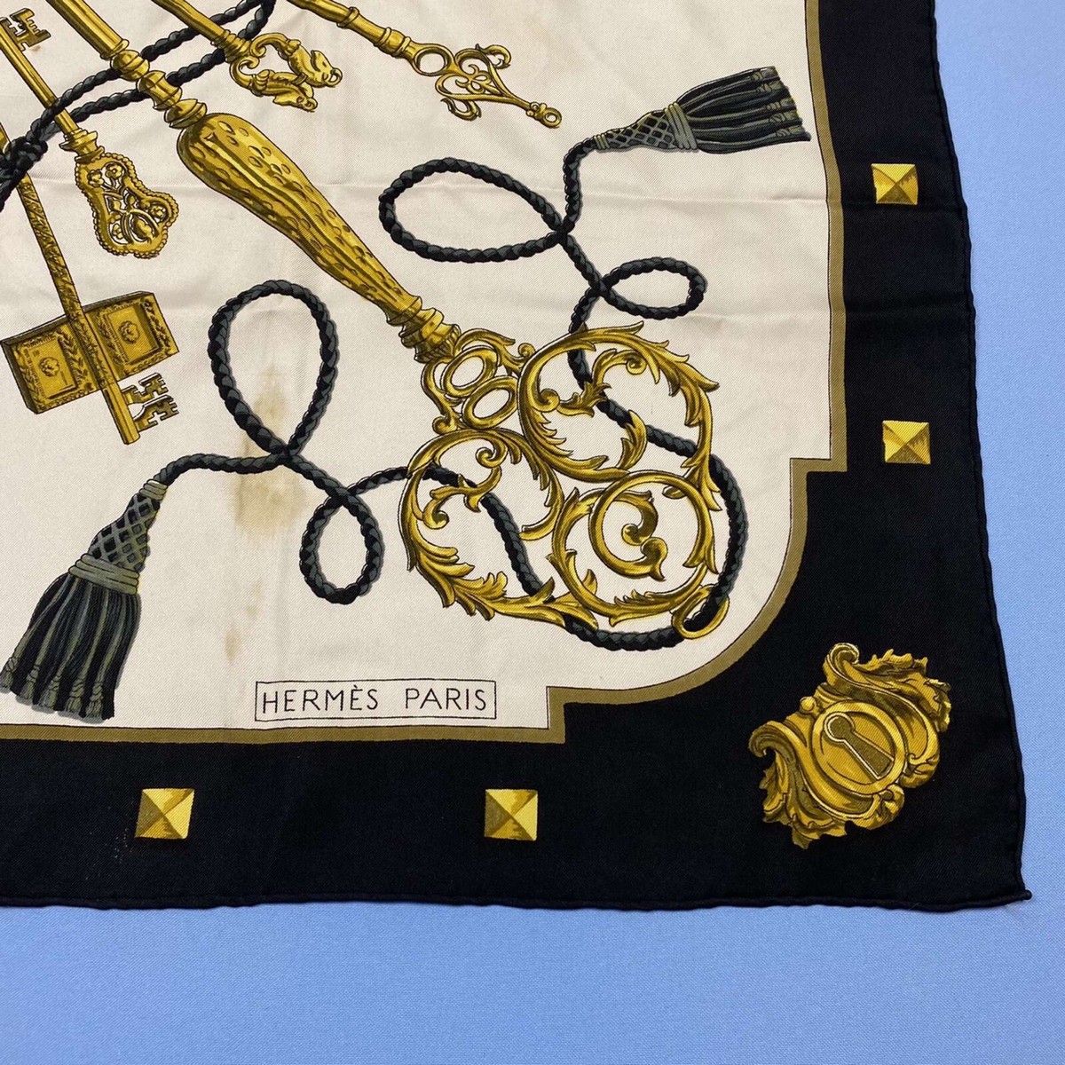 Vintage 1960's HERMES Lord y Taylor France THE KEYS Les Cles SILK