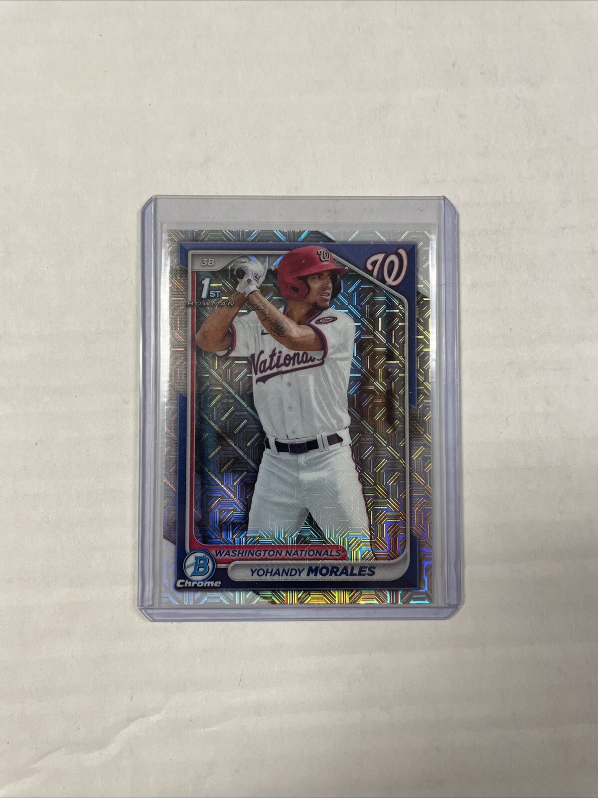 2024 Bowman Chrome #BCP-52 Yohandy Morales Mojo Refractor Washington Nationals