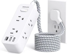 Power Strip Surge Protector 5'-25' Extension Cord 6 Outlets 3 USB Ports 1 USB C
