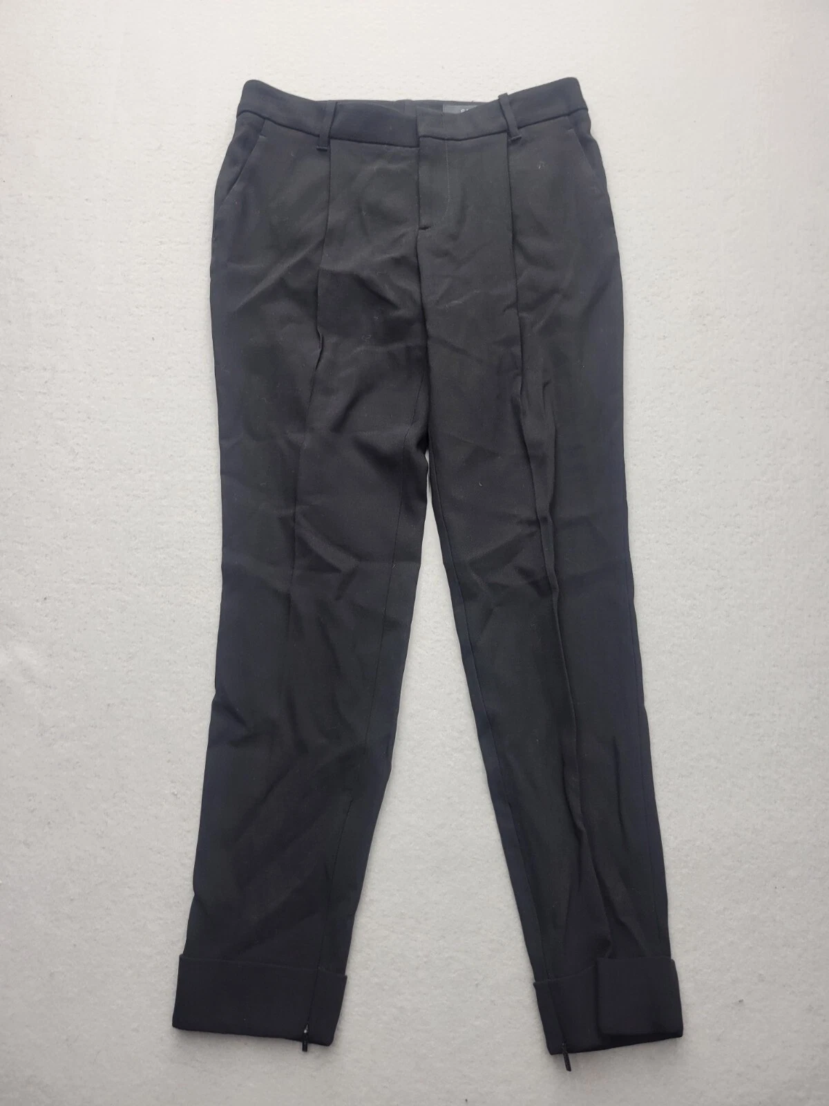 Gucci Pantalon Femme 40 Noir Jambe Conique Robe Made in Italy Actuel 29/27