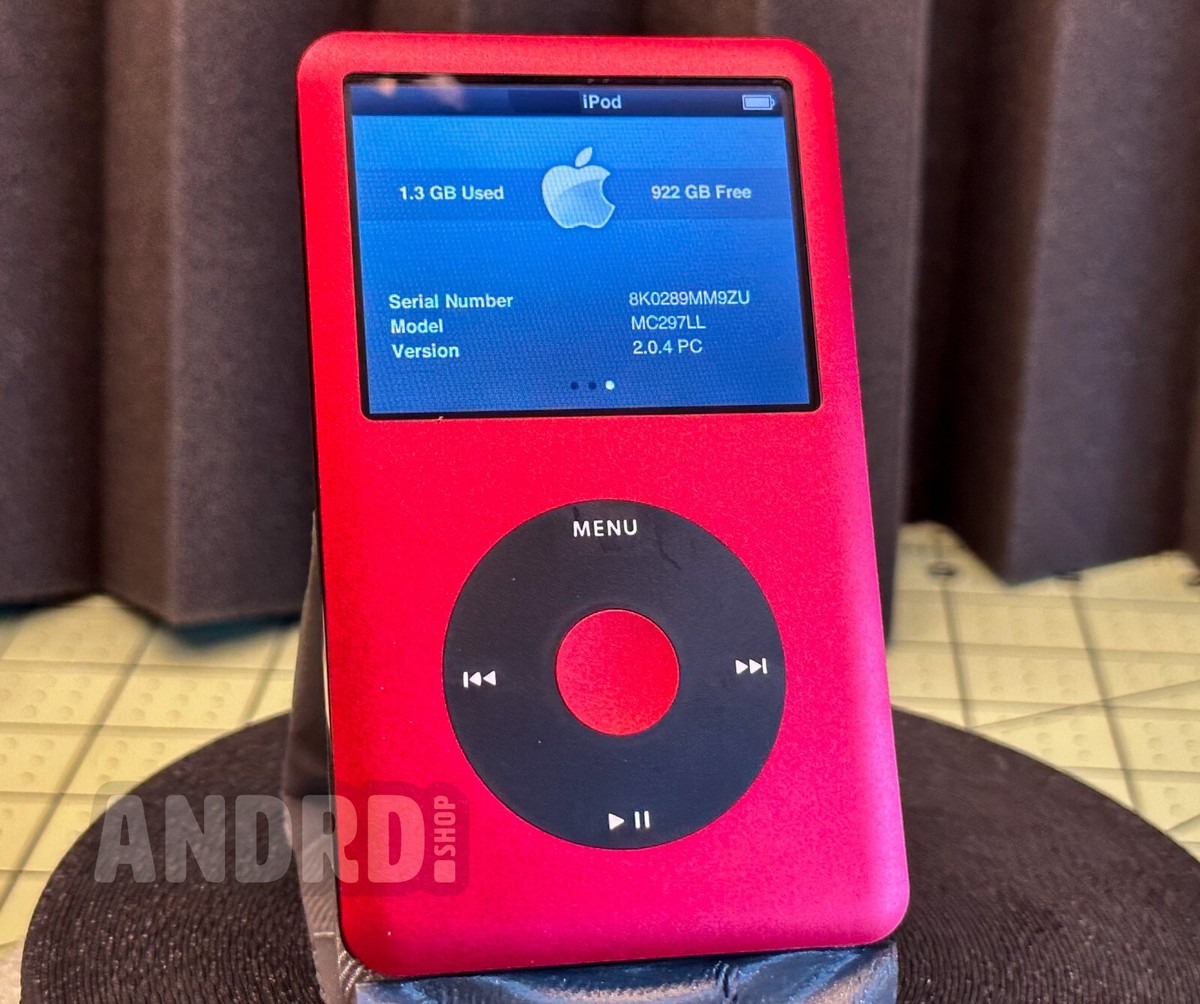 Custom 1TB Red & Black iPod Classic 7th Gen - 3000mah Battery