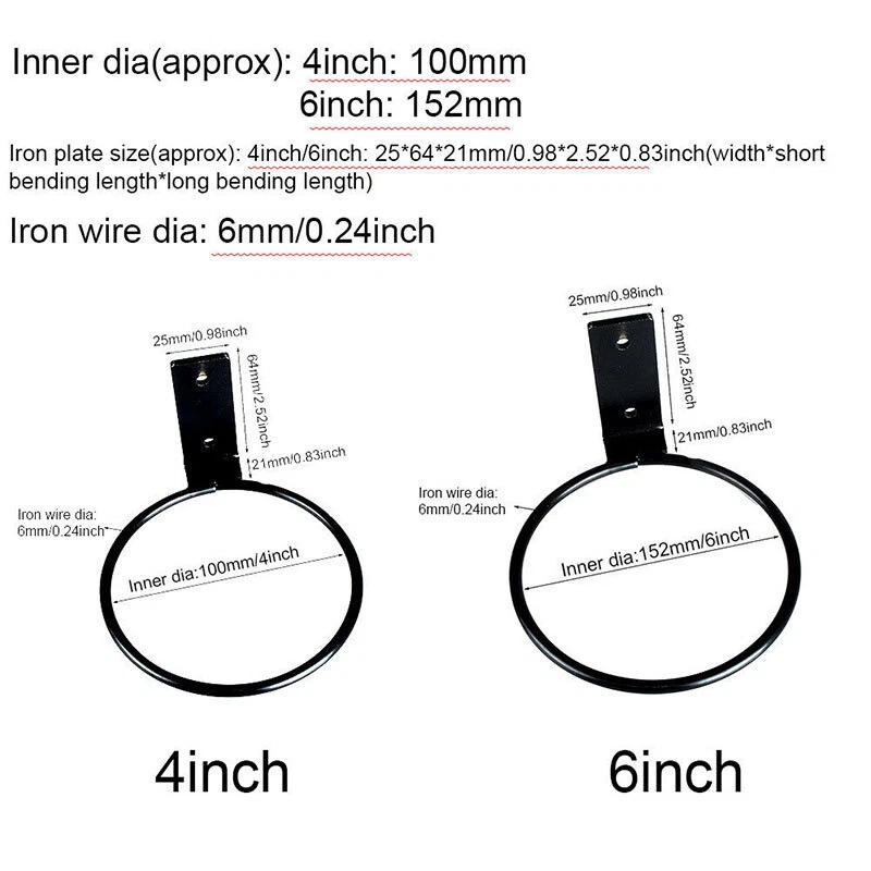 3X Metall Blumenhalter Topfhalter Blumentopfhalter Wandhalterung Pflanzenhalter - Bild 3 von 4