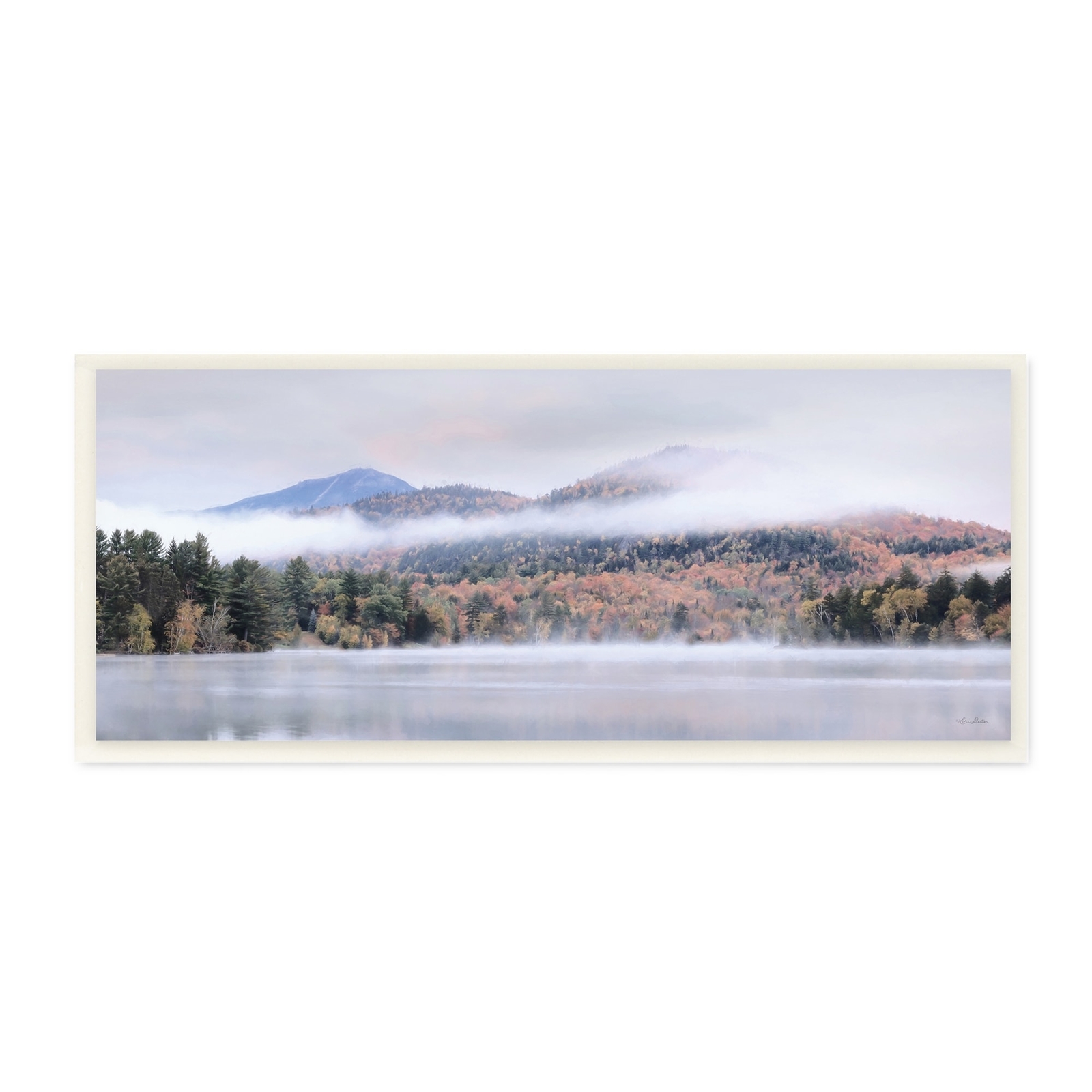 Stupell Looming Fog Mountain Peak Reflective Lake