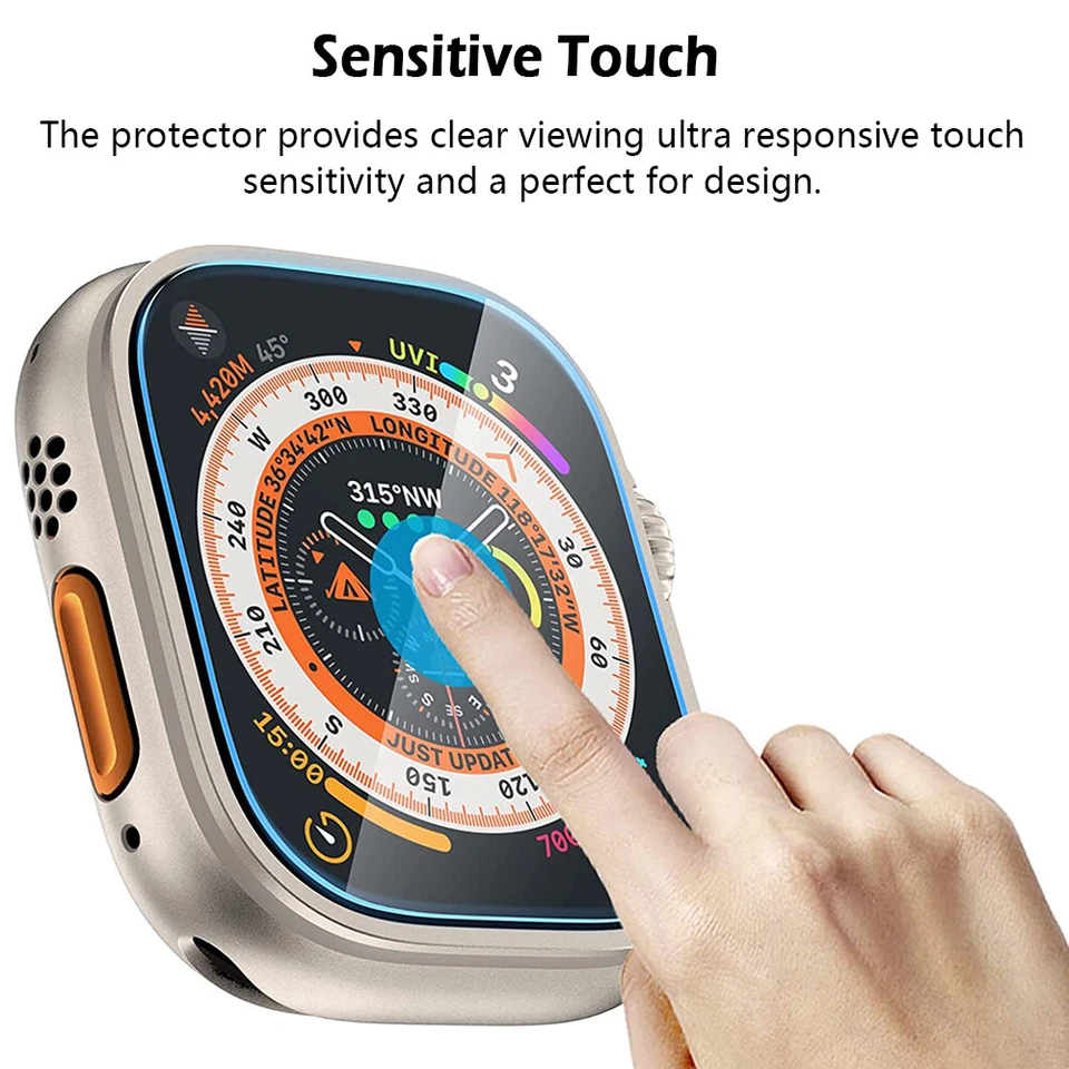 For Apple Watch Ultra/2/3 3D Tempered Glass Full Screen Protector iWatch 49mm - Image 4 of 4