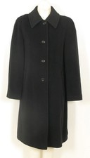 Linea Lana Merinos Black Exclusive Italian Ladies Coat Sz 8