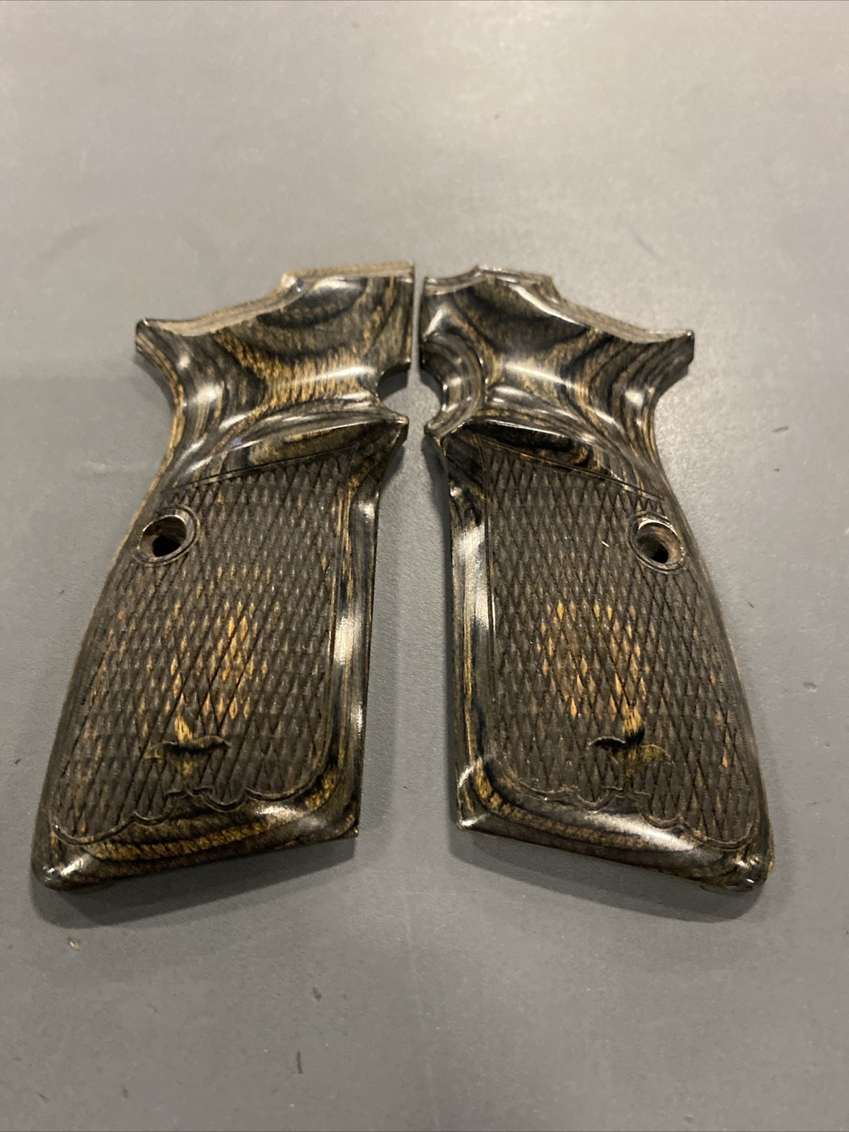 Browning Hi Power Grips Hogue Fancy Laminate Black Ambi Cut (107) eBay