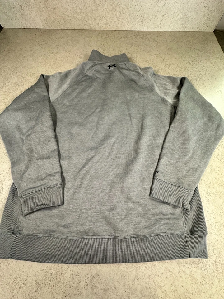 Under Armour 1/4 Zip Men's Pullover Size 2XL Cold Gear Golf Loose Light Gray XXL - Image 3 of 4