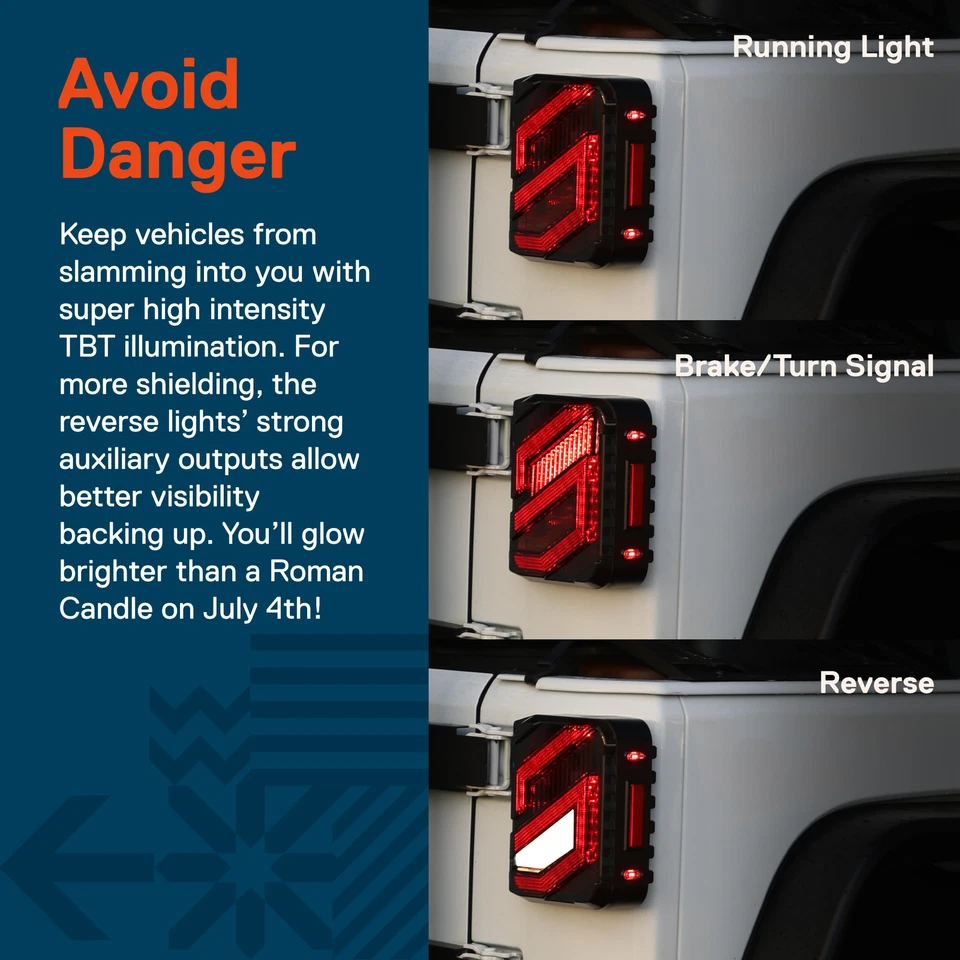 Luces traseras LED ahumadas para Jeep Wrangler JK JKU 2007-2018 freno de giro reversa Foto 4 de 4