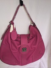 Maxximum New York- Genuine Pebbled Leather Pink Shoulder Handbag X-large -nwt