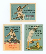 Streichholzetiketten/ Matchbox Label - DDR, Riesa, 2. Deutsches Sportfest, 1956