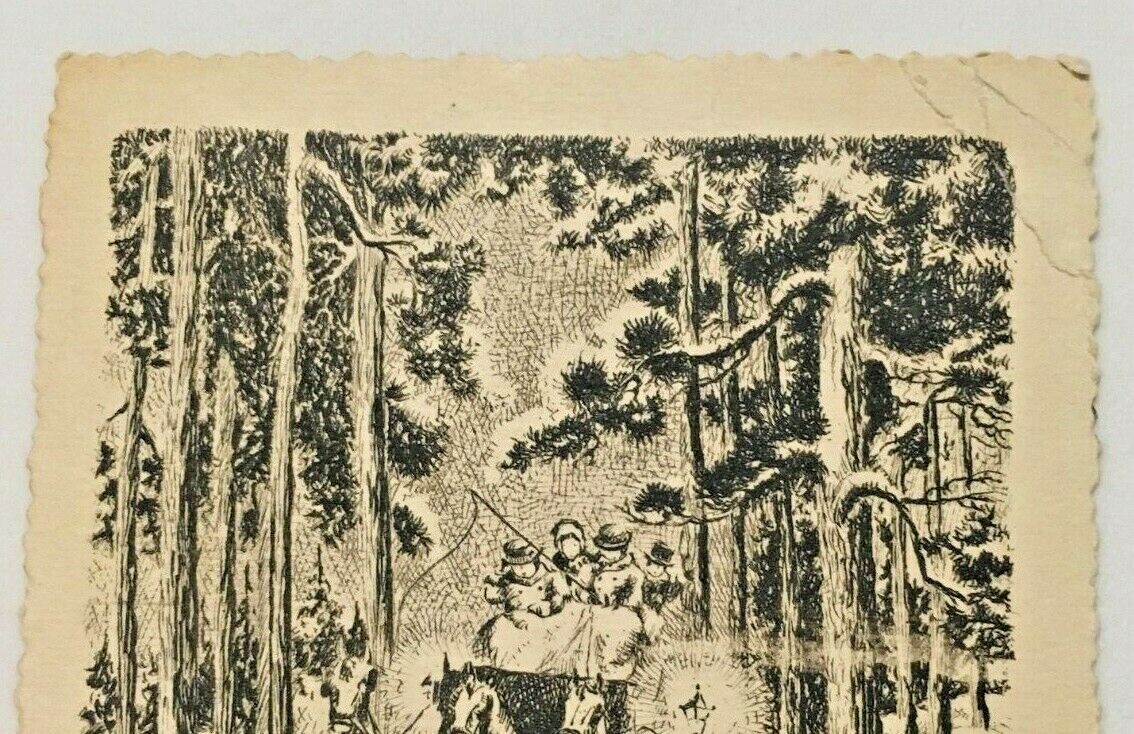 Vintage Christmas Greeting Homeward Bound for Christmas 