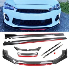 Carbon Fiber Look Red Front Lip Chin Bumper Splitter For Mitsubishi Lancer Gts