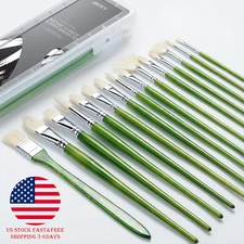 ARTIFY 15 Pcs Professional Oil Paint Brushes Set with Long and Heavy Handle