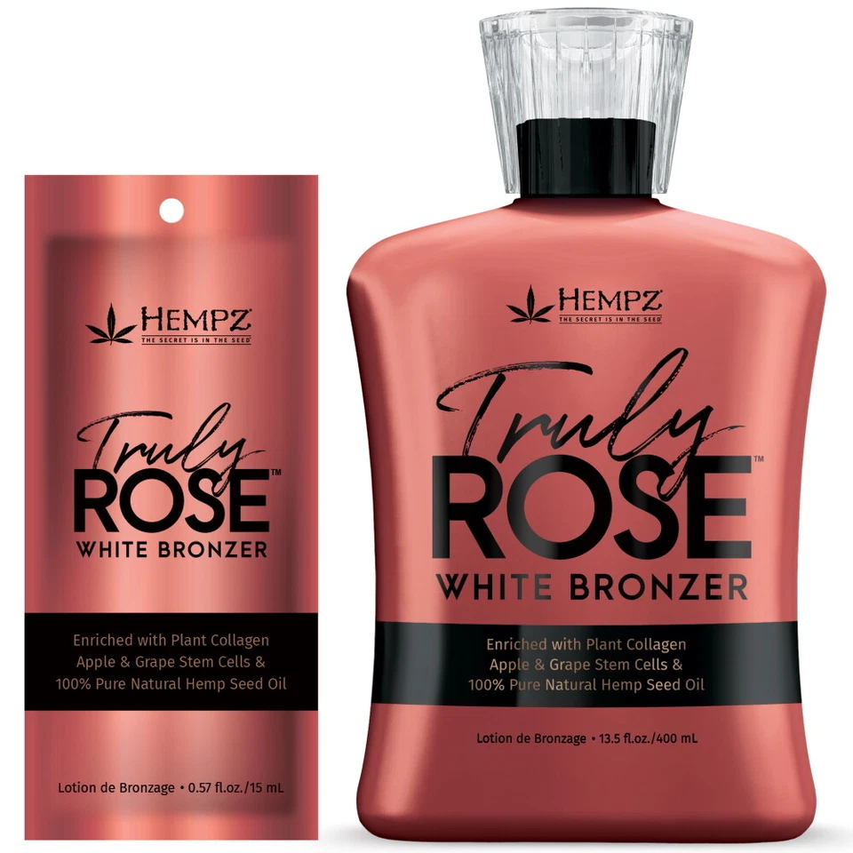 Hempz Truly Rose White Bronzer sunbed tanning lotion cream