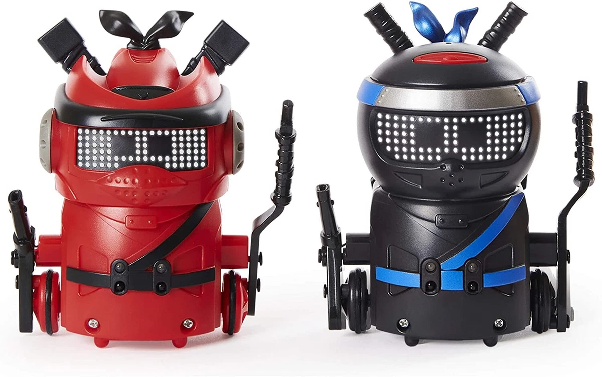 Ninja Bots Hilarious Battling Robot with 3 Weapons & Trainer - 2 Pack -  Blue/Red