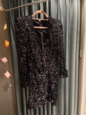 French Connection Alexis/Samantha Sequin Navy Dress Sz 8