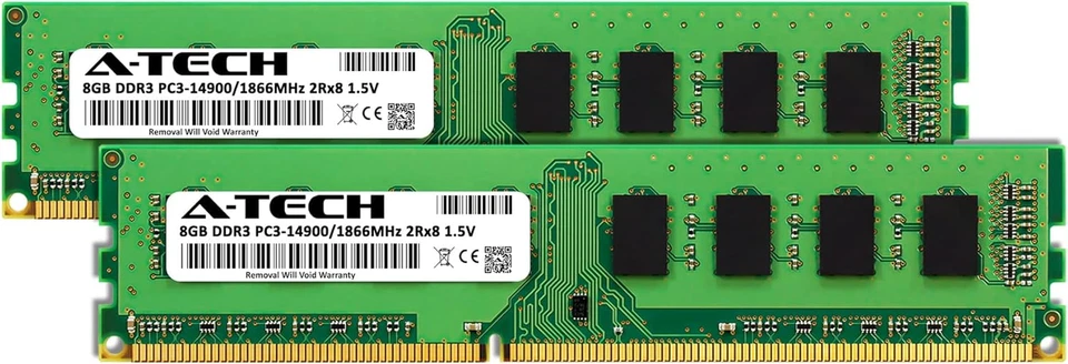 16GB Kit (2X8Gb) DDR3 1866Mhz PC3-14900 CL13 UDIMM 2Rx8 1.5V Non-Ecc DIMM 240-Pi - Image 2 of 4