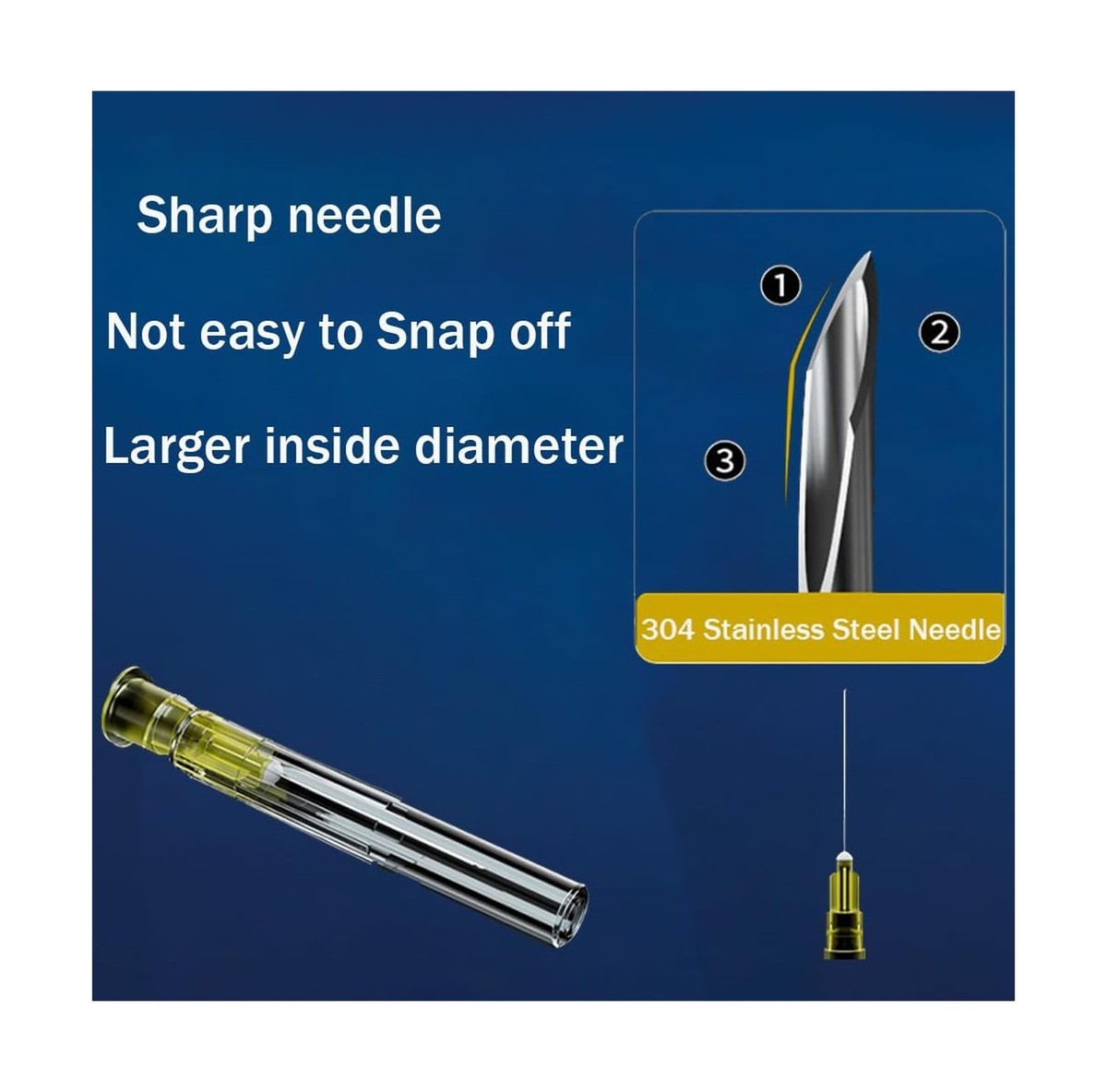 25g x 5/8 Needles (100Pack) 25 Gauge 5/8 Inch Needle for Lab