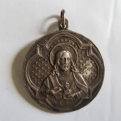 Médaille Religieuse Ancienne Notre-Dame De Lourdes - Métal Argenté - Basilique