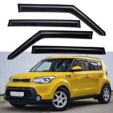 Tape-on Smoke Window Visors Sun Rain Guards Vent Shade For 2010-2013 Kia Soul Tape-on Smoke Window Visors Sun Rain Guards Vent Shade For 2010-2013 Kia Soul