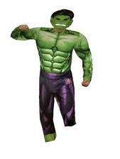 Marvel Avengers Hulk Child Costume Muscle Chest Padded Jumpsuit Plastic Mask