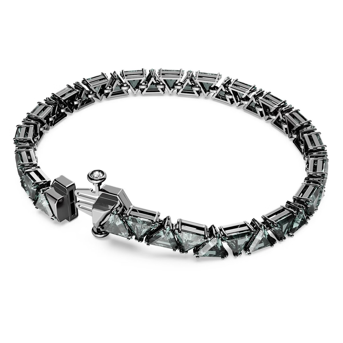 Swarovski Zirconia Matrix Bracelet Triangle Cut, Black, Ruthenium 