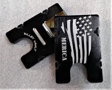 BATTLE FLAG, MERICA, Aluminum Wallet/Credit Card Holder,RFID Protection, Black