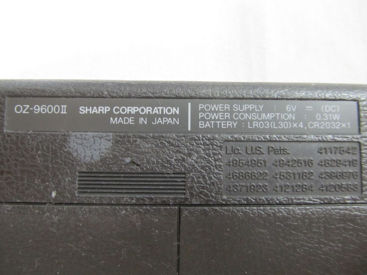 Sharp Wizard OZ-9600II Vintage Electronic Organizer 512kb w 