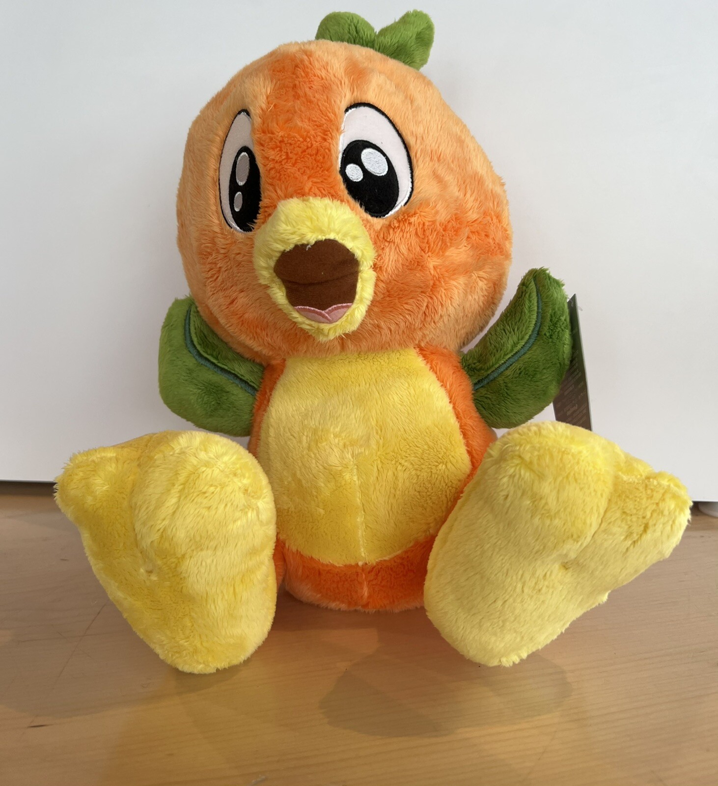 big feet orange bird plush