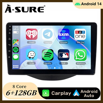 6+128GB Android 15 CarPlay Autoradio GPS Für Citroen C1 Peugeot 108 Toyota Aygo