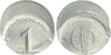 1 Pfennig DDR Fehlprägung ohne Jahr 25% dezentriert prägefrisch