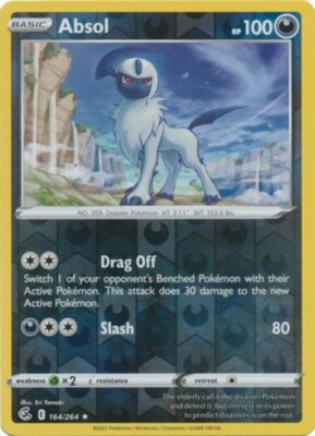 x1 Absol - 164/264 - Rare - Reverse Holo Pokemon SS08 Fusion Strike M/NM