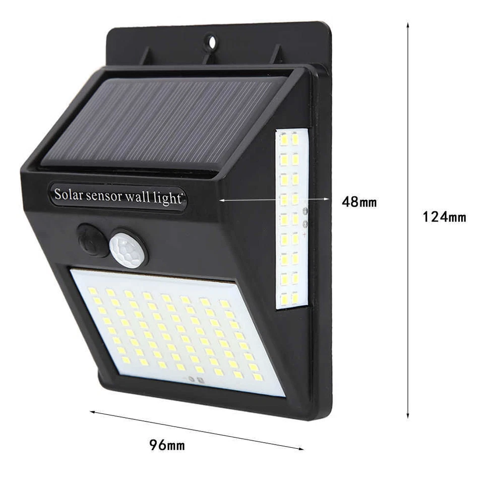 Outdoor 100 LED Solar Lights PIR Motion Sensor Wall Lamp Garden Waterproof Light - Image 2 of 4