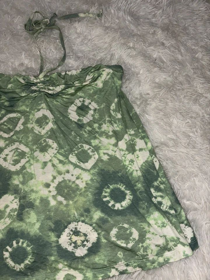 Olian Maternity Women’s Sz. L Green Design Halter Tie Sleeveless Top. Pretty - Image 4 of 4