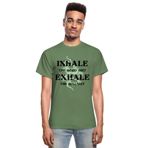 Inhale The Good Exhale The Bull Funny Graphic T Shirt - Picture 3 of 17