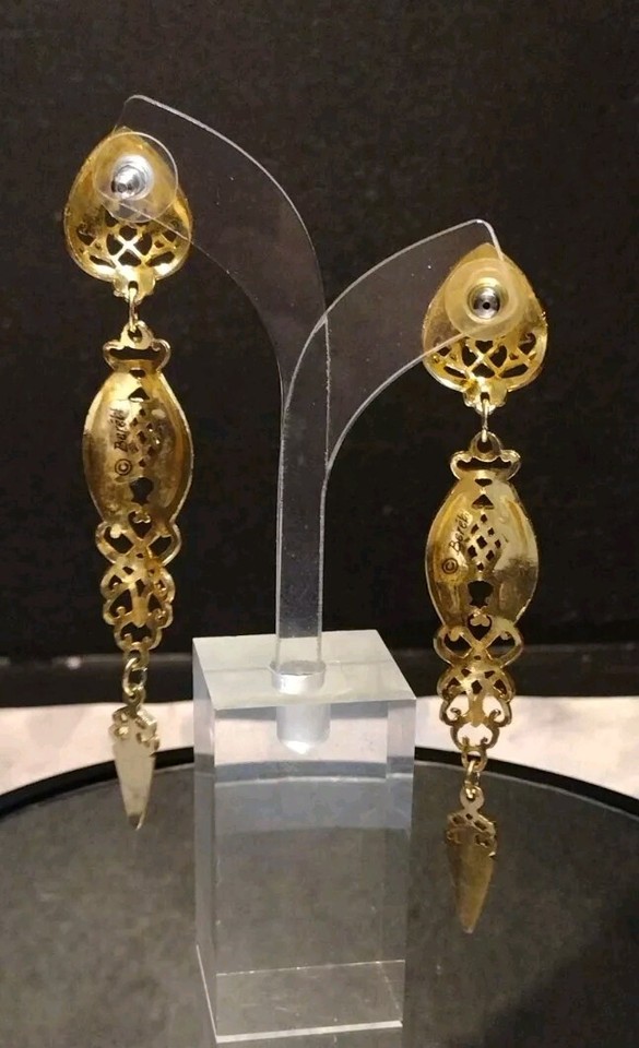 😲Edgar Berebi Signature Dangle Earrings Jewelry Estate Designer (846