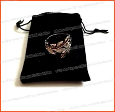 Metal Silver Feather ring gothic punk wicca wican magick eagle phoenix jewelry