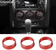 Red Audio Air Conditioner Switch Knob Trim Ring for 2009-2014 Dodge Challenger